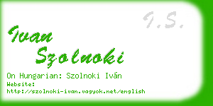 ivan szolnoki business card